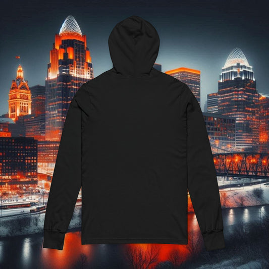 Hooded Long Sleeve Tee, Sporty Apparel, Casual Wear, Game Day Hoodie, Gift for Fans, Streetwear, Comfortable Layering