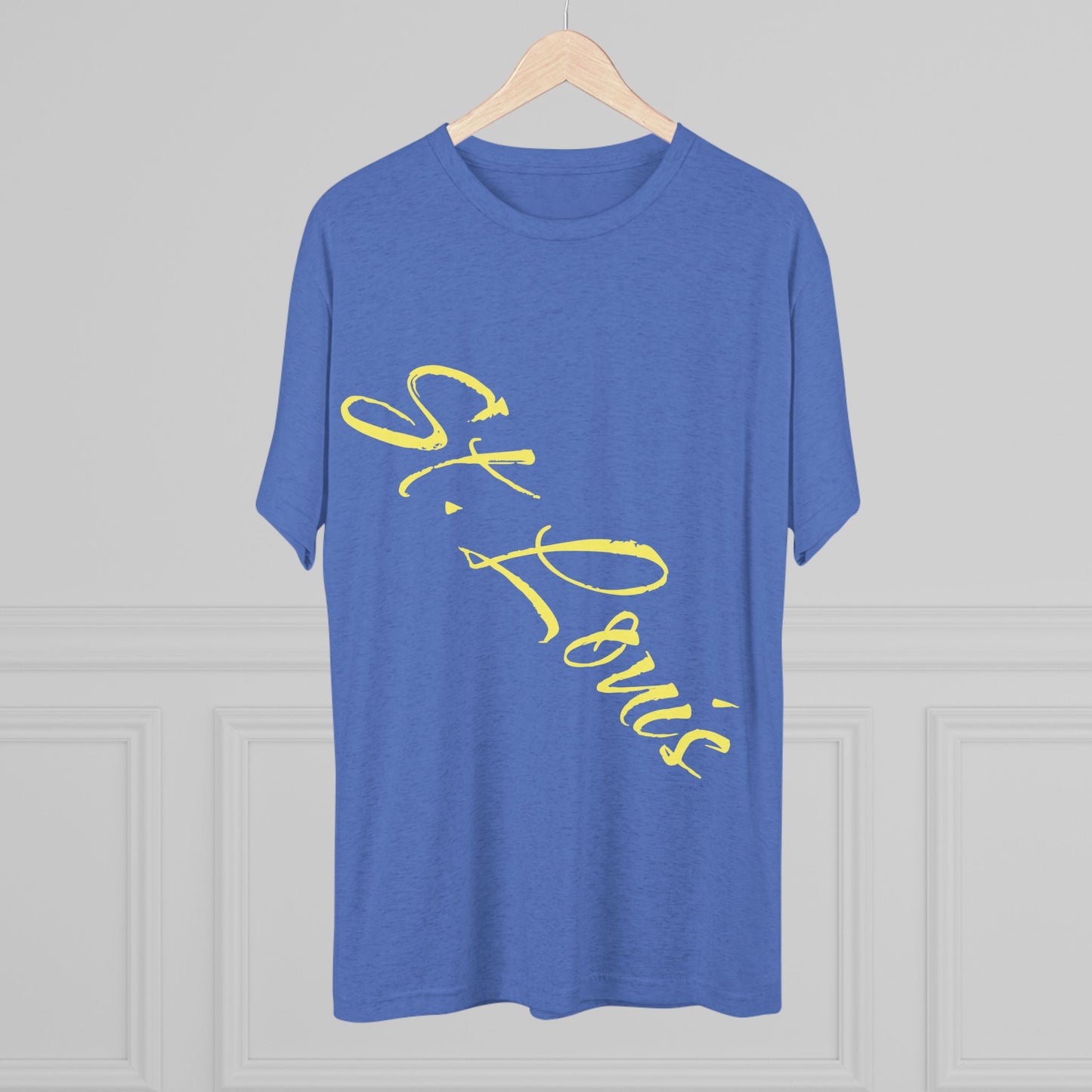 St. Louis Script Tee — Diagonal Red Script City Baseball and Hockey T‑Shirt
