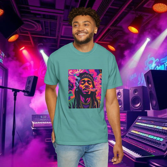 Vibrant Unisex Graphic Tee, Funky Smoke Art Shirt, Casual Streetwear, Gift for Music Lovers, Trendy Summer Top, Unique Festival Wear