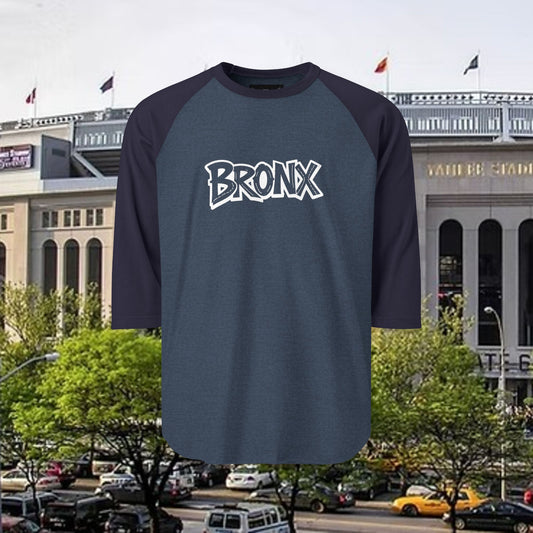 Bronx Unisex Three-Quarter Sleeve Raglan Shirt - Casual, Sportswear, Gift for NYC Lovers, Baseball Fan Shirt, Everyday Wear