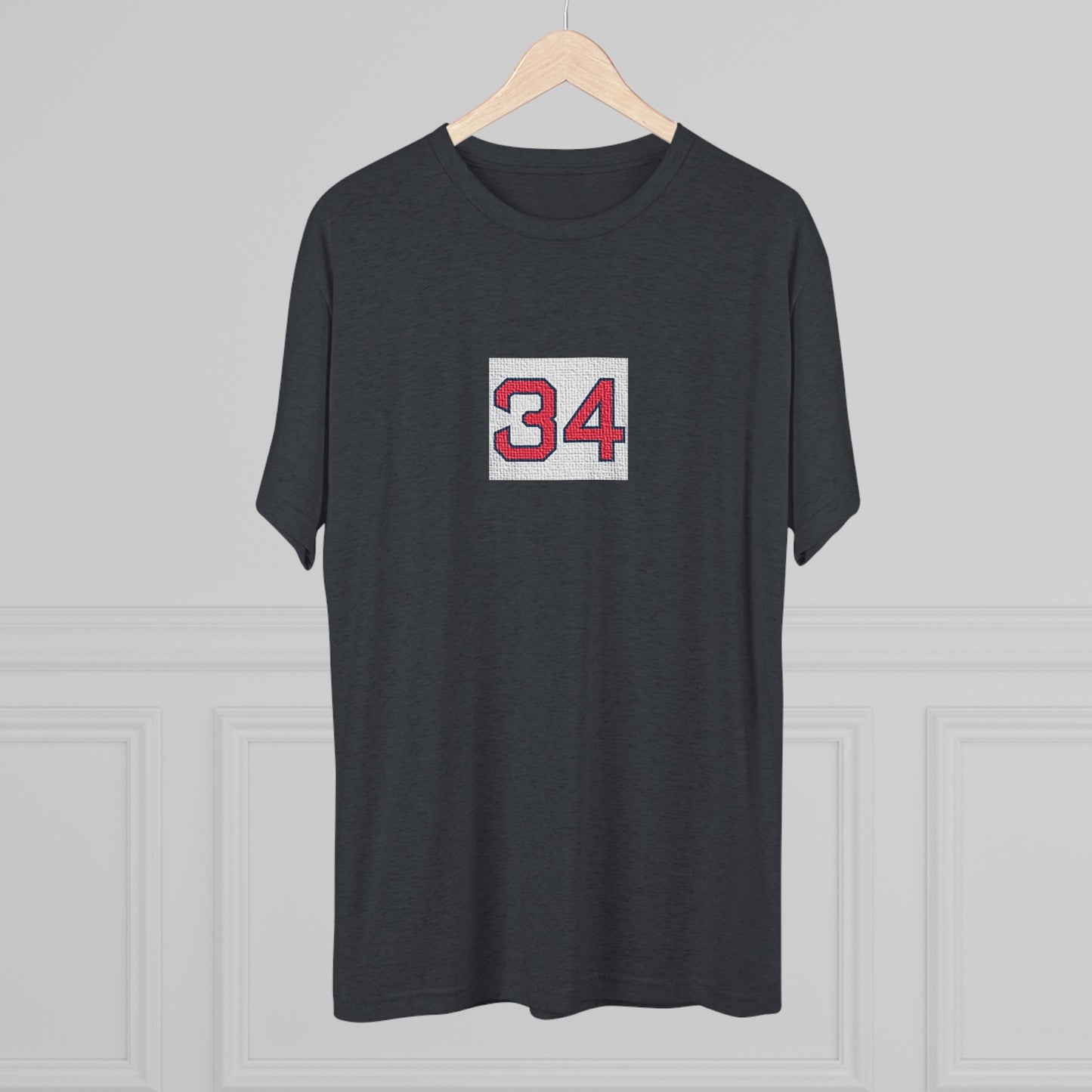 Legends Dirty Water 34 Tee — Vintage Sport Jersey Number T-Shirt, Soft-Style Tri-Blend
