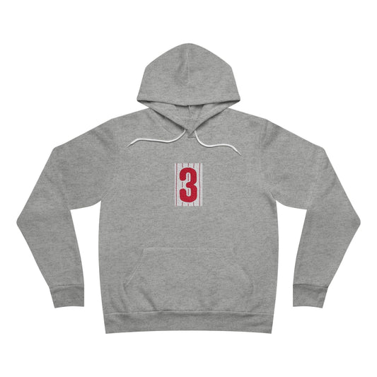 Cozy Unisex Hoodie with Bold Number 3 Design, Casual Wear, Street Fashion, Team Spirit, Gift for Sports Fans