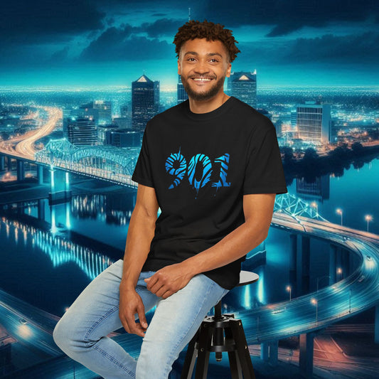 Memphis T-Shirt with 901 Design, Casual Graphic Tee, Unisex Wear, Trendy Apparel, Gift for Memphis Fans