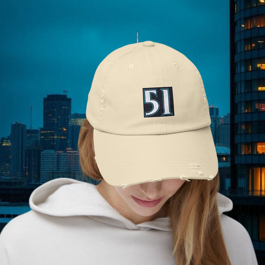 #51 Legends Distressed Cap with Vintage 51 Design | Casual Hat for Everyday Style, Trendy Accessories