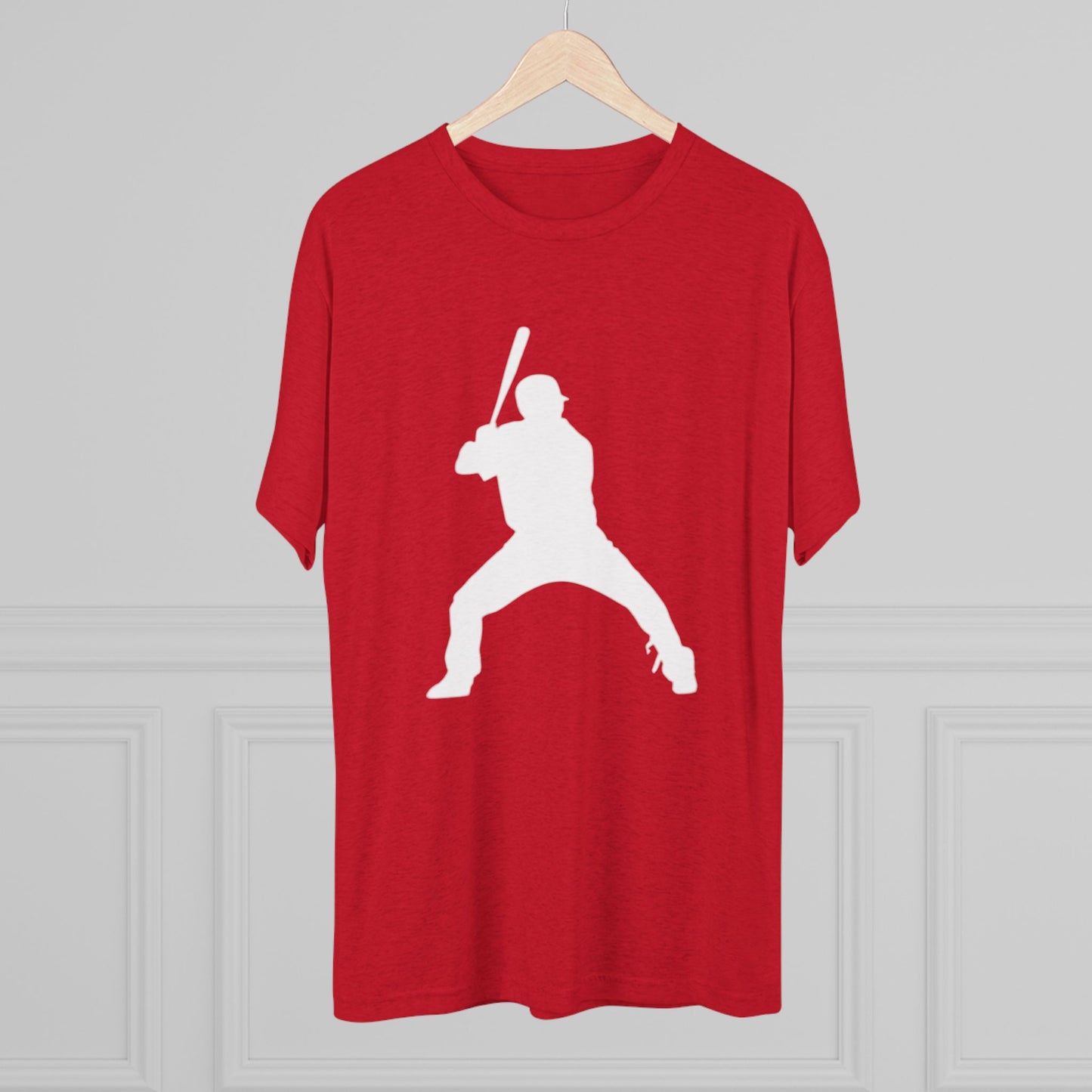 Baseball Batter Tee — Silhouette Front with Number 5 Back