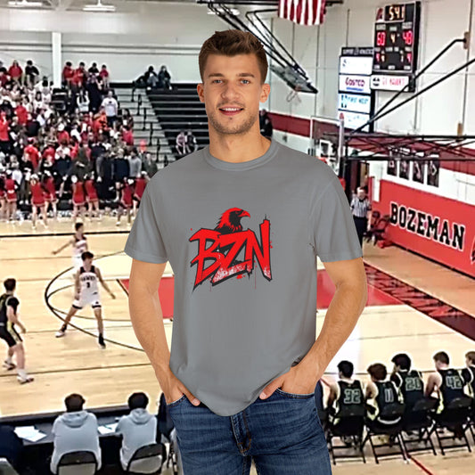 Bozeman Spirit Unisex Garment-Dyed T-Shirt, Athletic Wear, Fan Tee, Casual Style, Game Day Shirt, School Pride Apparel