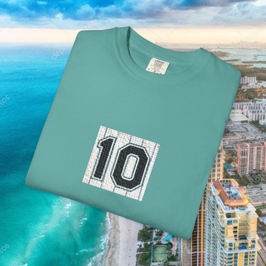 #10 T-Shirt, Retro Baseball Fans Unisex Garment-Dyed T-Shirt with Cool Number Design, Casual Wear, Summer Fashion, Relaxed Fit Tee