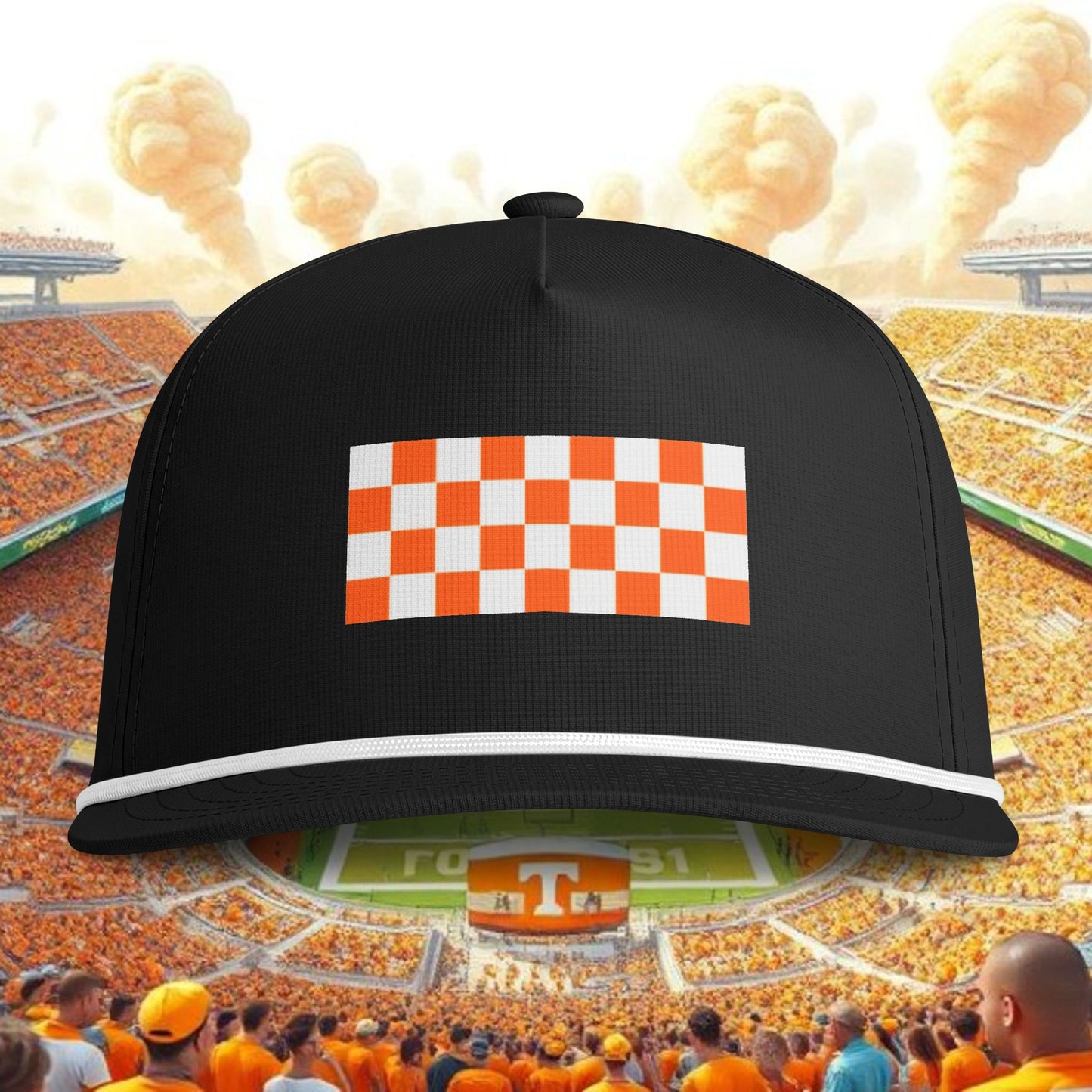 Checkerboard Rope Cap — Vintage Sunwashed Orange Tailgate Hat