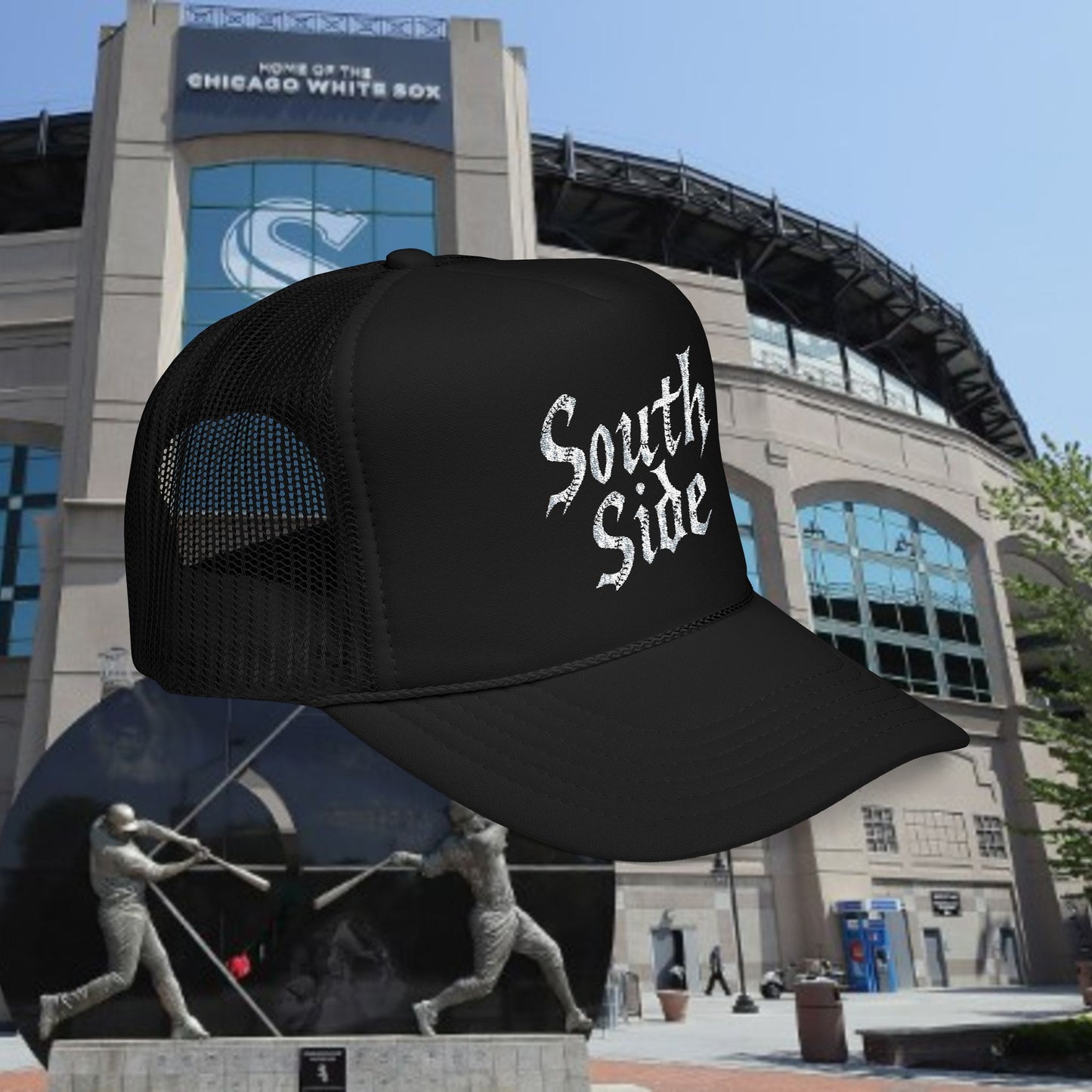 South Side Embroidered Foam Trucker Hat, Casual Cap, Streetwear Hat, Outdoor Hat, Gift for Him, Music Festival Accessory