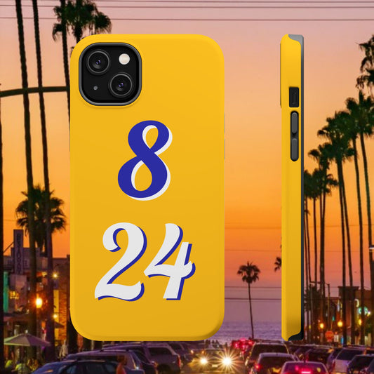 Vibrant Sports Phone Case, 8 24 Tribute, Impact-Resistant Case, Gift for Basketball Fans, Durable Phone Cover, Summer Vibe, Celebration