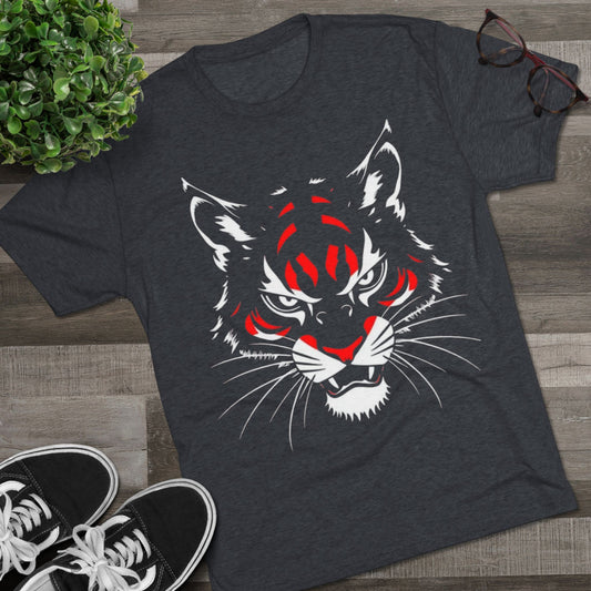 Wldcat Mascot T-Shirt — Fierce Red & White Sports Tee, Tri-Blend Soft Fabric, Perfect for Gameday