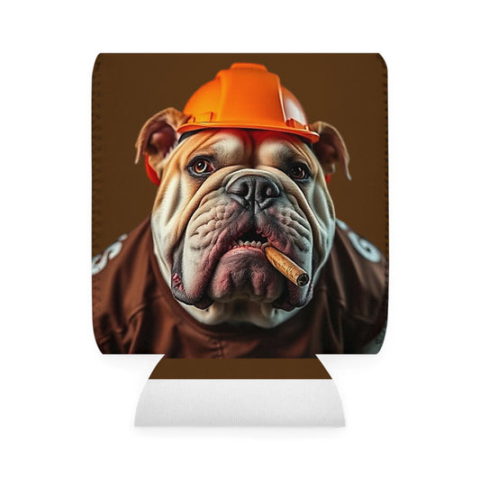 Fun Bulldog Can Cooler Sleeve - Perfect for BBQs, Tailgates, or Gifts! Beverage Insulator, Dog Lover Accessory, Funny Drink Holder