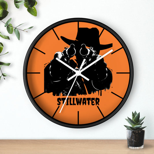 Stillwater Vintage Wall Clock, Cowboy Decor, Unique Timepiece, Western Wall Art, Gift for Him, Home Bar Decoration