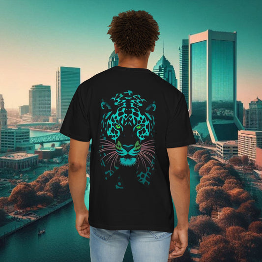 Duval Stylish T-Shirt — Jacksonville Pride Vertical DUVAL Design, Front and Back Designs