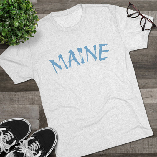 Maine Bear Paw Tee — Coastal State Graphic T-Shirt, Tri-Blend, Ultra Soft T-Shirt, Perfect for Gameday