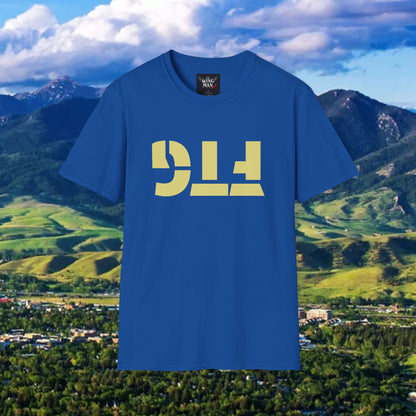 Upside Down FTG Unisex Softstyle T-Shirt - Trendy Fashion Tee, Everyday Comfort, Gift for Bobcat Fans, Gameday Wear, Relaxed Style