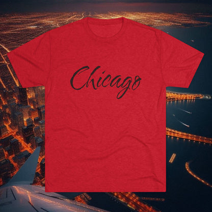 Chicago Script Tee – Handwritten City Shirt, Tr-Blend, Super Soft T-Shirt, Perfect for Gameday