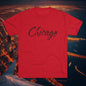Chicago Script Tee – Handwritten City Shirt, Tr-Blend, Super Soft T-Shirt, Perfect for Gameday