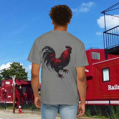 Rooster Graphic T-Shirt — Vertical '803' Design & Bold Red Rooster