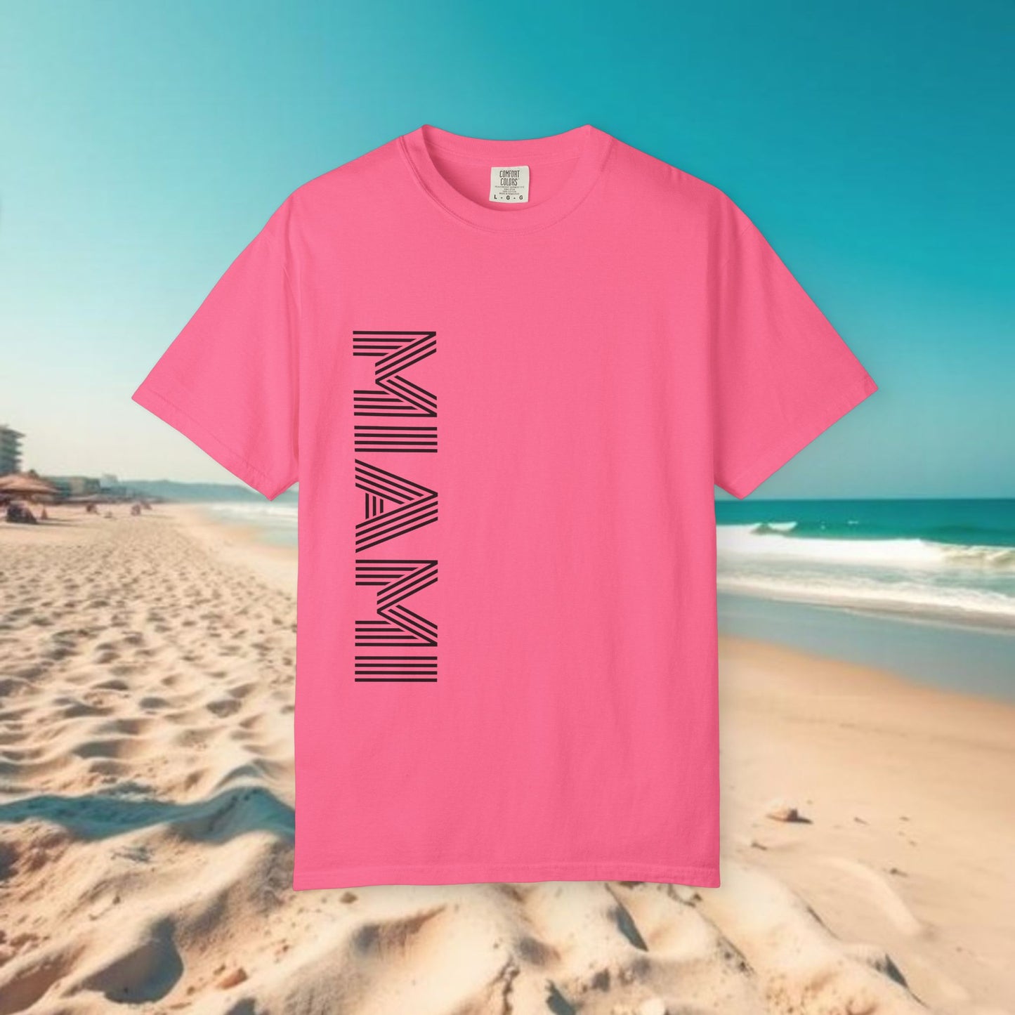 Miami Garment-Dyed T-Shirt - Vibrant Coastal Style, Unisex Summer Tee, Beachwear, Travel Souvenir, Gift for Miami Lovers
