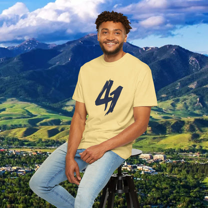 Stylish Unisex T-Shirt with Bold 41 Graphic and Paw Print, Perfect for Gameday and Tailgates.