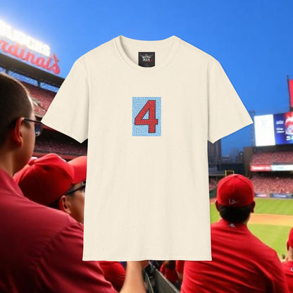 Legends Number 4 Unisex Softstyle T-Shirt, Casual Tee, Gift for Baseball Fans, Birthday Present, Everyday Wear, Unique Style