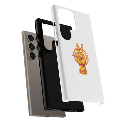Victory Themed Stylish Phone Case - Tough Cases with Peace Sign Design, Customizable Phone Covers, Gift for Tojan Fans, Trendy Accessories