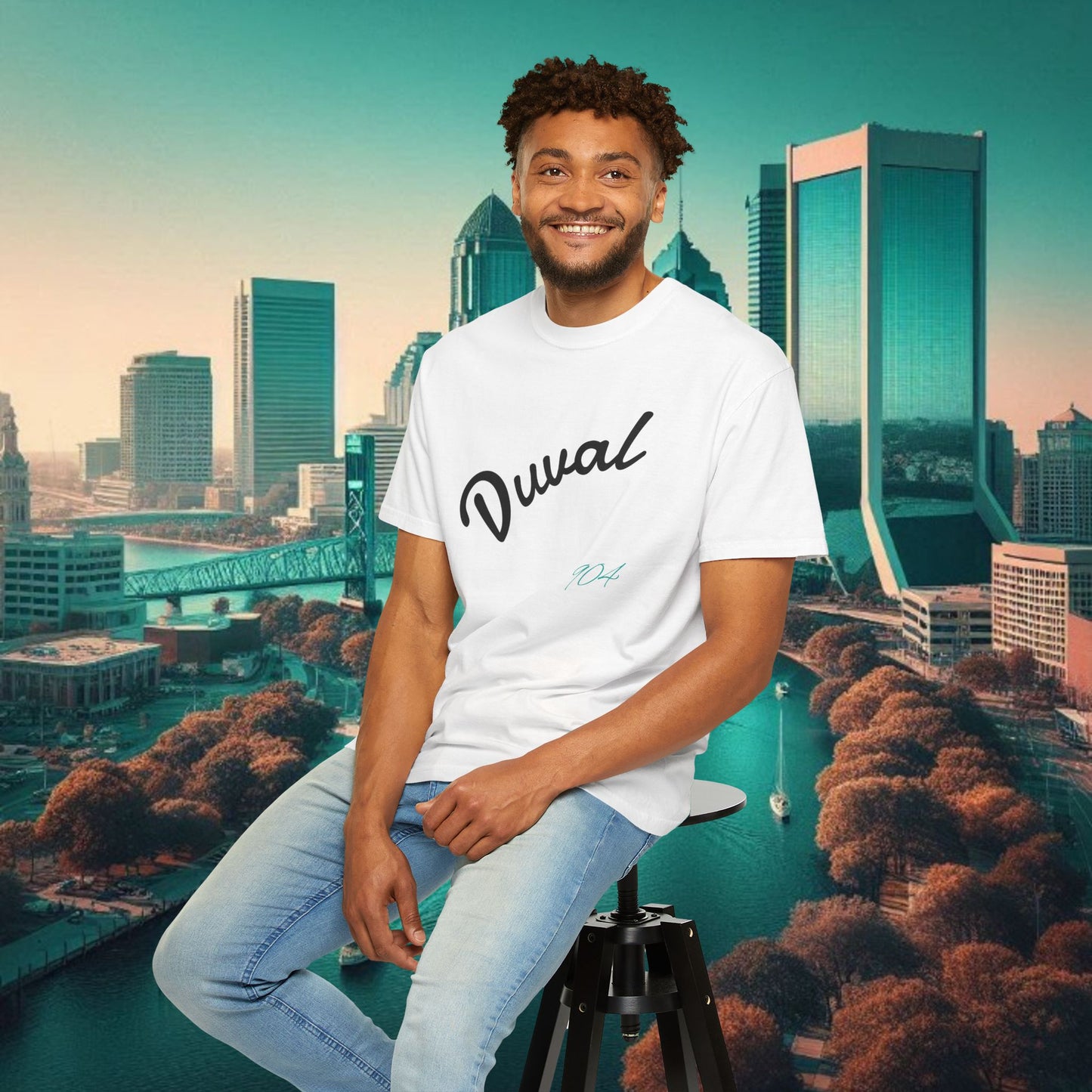 Duval Script T‑Shirt — Jacksonville Retro City Tee, Perfect for Gameday or Everyday Use. Soft style T-Shirt.