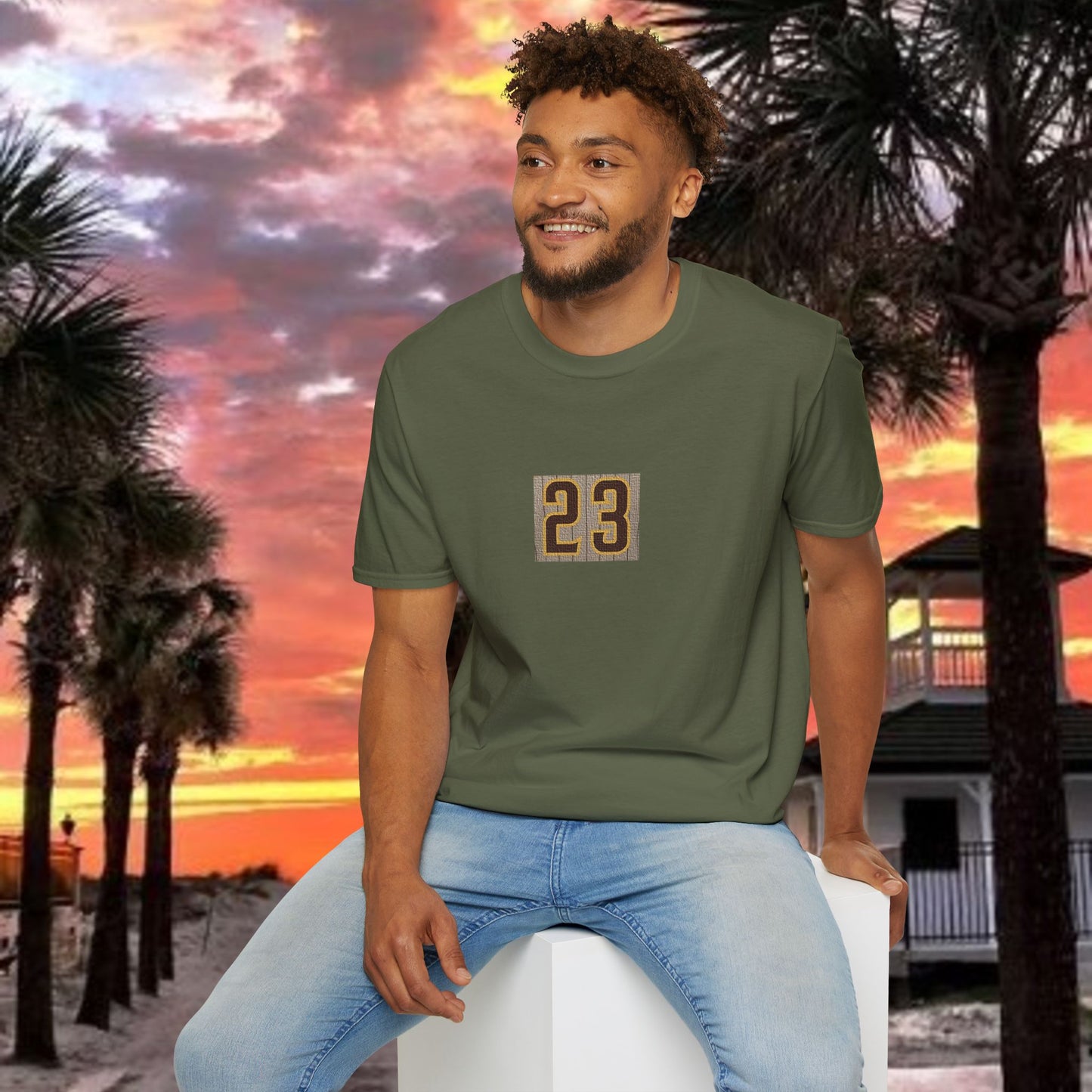 Baseball Stars Unisex Softstyle T-Shirt with Retro 23 Design, Casual Wear, Gift for Sports Lovers, Baseball Fans