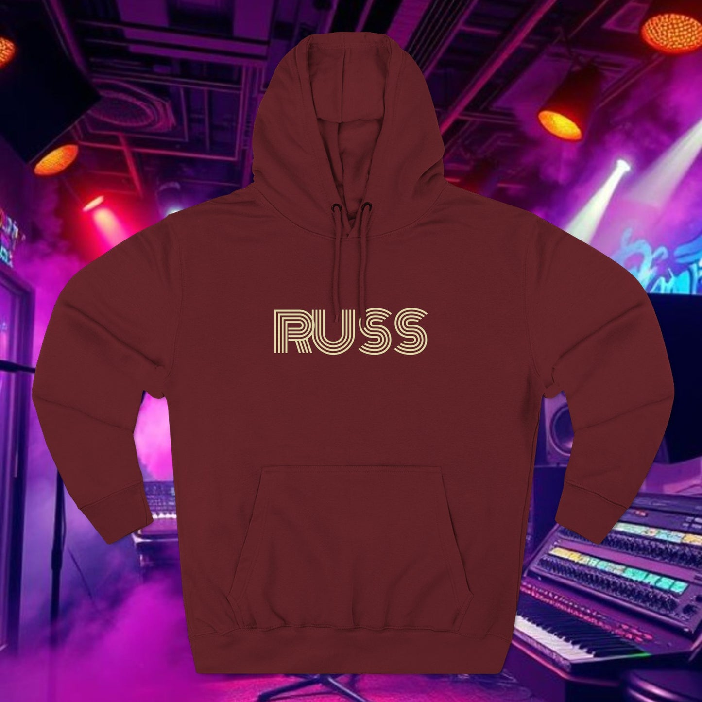Russ Fleece Hoodie with RUSS Design, Perfect for Relaxation, Gifts, and Casual Outings, Urban Fashion, Rapper Hoodie