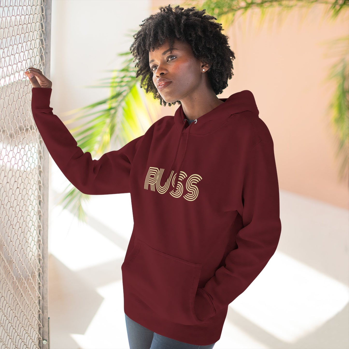 Russ Fleece Hoodie with RUSS Design, Perfect for Relaxation, Gifts, and Casual Outings, Urban Fashion, Rapper Hoodie