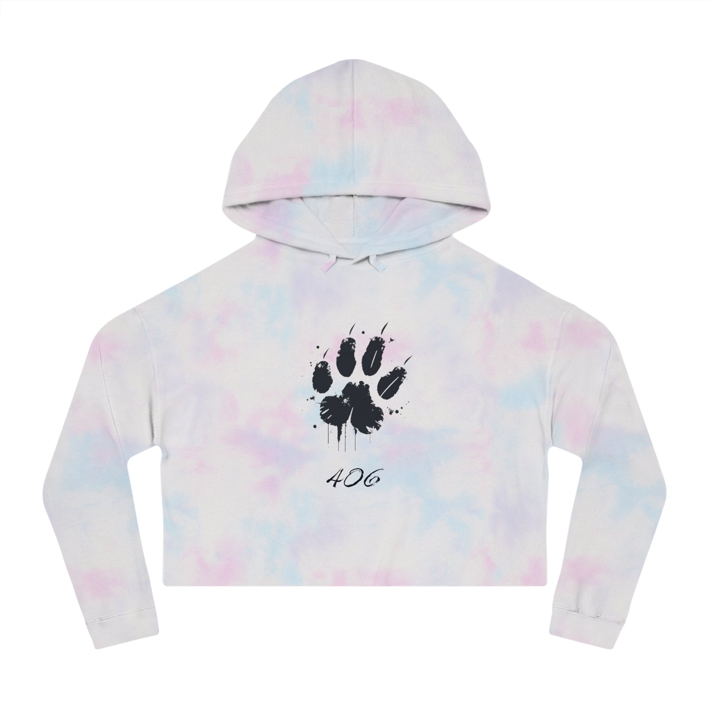 Bobcat Paw Print Cropped Hoodie, Tailgate Sweatshirt, College Football Game Day Top, Women's Hooded Sweater, Bobcat Lover Gift, Animal Print