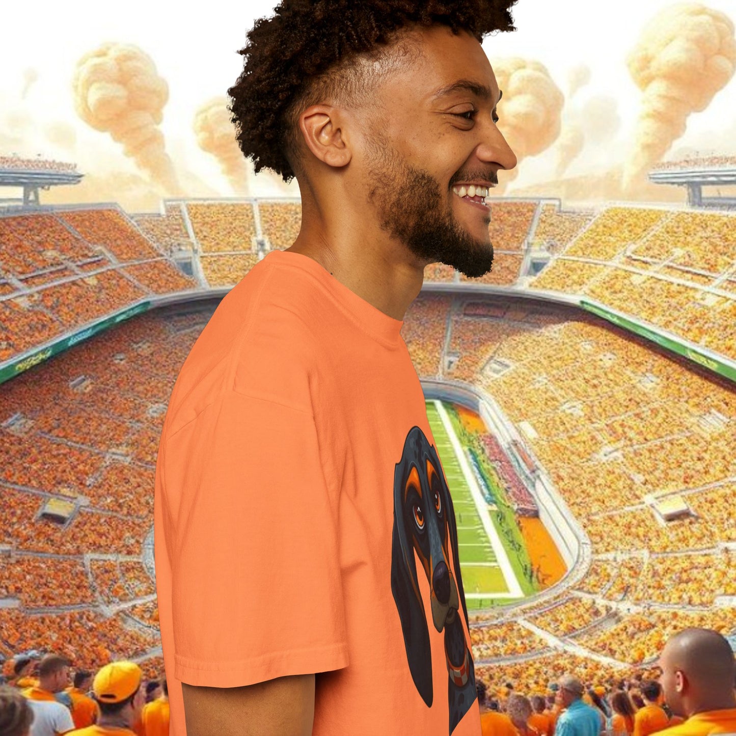 Garment-Dyed Dog Portrait T-Shirt, Sports Fans, Gameday Gift, Casual Wear, Unisex Tee, Perfect for Tailgates