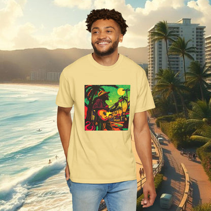 Vibrant Beach Vibes Unisex T-Shirt - Music & Paradise Design