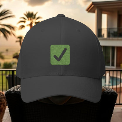 Cash it! Wing Man Designs, Closed-Back Structured Cap (Embroidery), Check Mark Hat