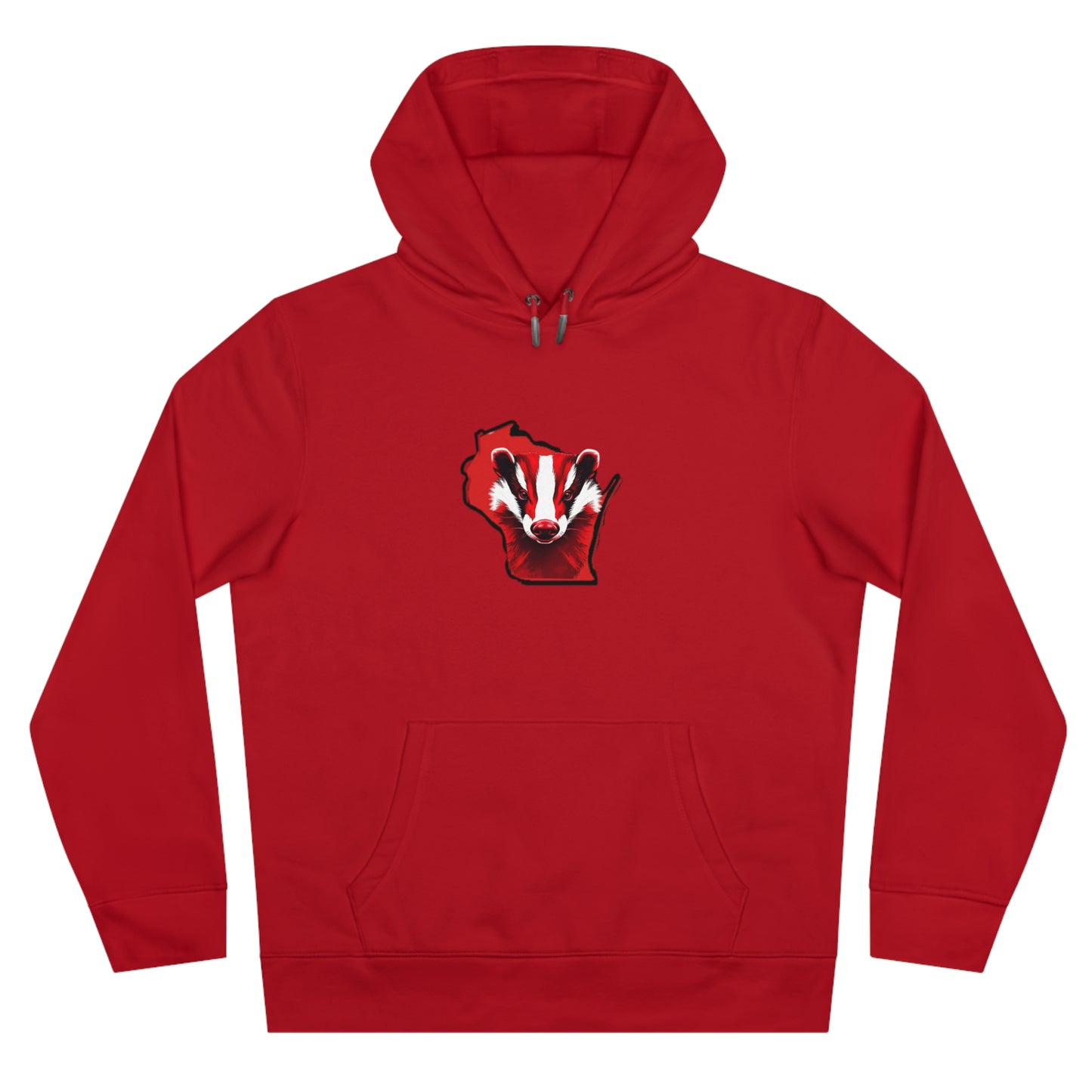 Wisconsin State Outline Design Hooded Sweatshirt with Bold Graphic, Cozy Apparel for Sports Fans, Perfect for Game Days, Gift for Him, Fashionable Streetwear