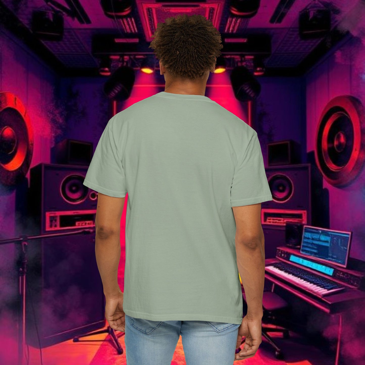 Colorful Unisex Garment-Dyed T-shirt, Artistic Graphic Tee, Music Festival Shirt, Casual Everyday Wear, Vibrant Streetwear, Unique Gift Idea