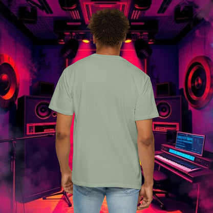 Colorful Unisex Garment-Dyed T-shirt, Artistic Graphic Tee, Music Festival Shirt, Casual Everyday Wear, Vibrant Streetwear, Unique Gift Idea