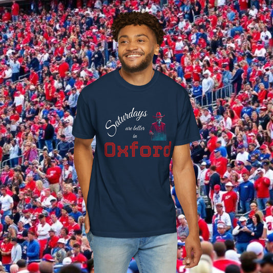 Saturday's Oxford Unisex T-shirt, Casual Tee, Vintage Style Shirt, Game Day Apparel, Sports Fan Gear, Gift for College Students