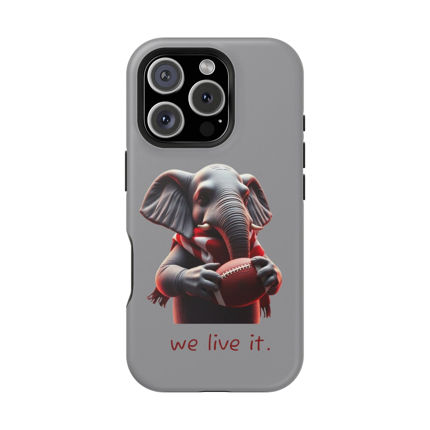 Elephant Football Case - Impact-Resistant Phone Cover, Unique Gift for Sports Lovers, Animal Case for Kids, Fun Accessories, Durable