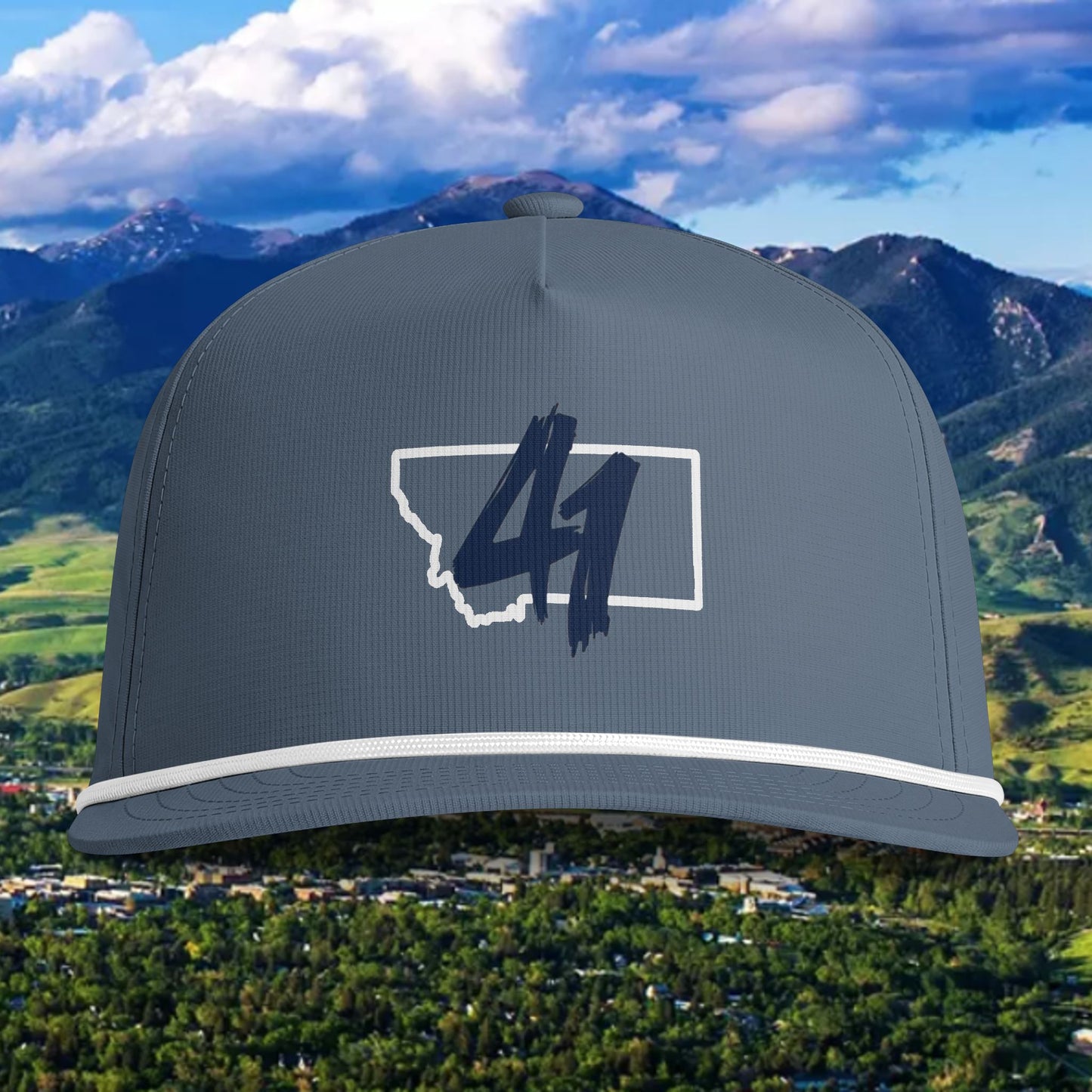 Montana 41 Rope Cap — Sunwashed Trucker Hat with Brushed Number Logo