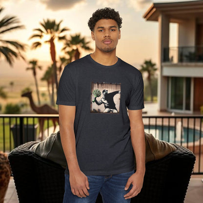 Wing Man Banksy Inspired Streetwear T-Shirt - Unisex Graphic Tee, Casual Wear, Unique Gift, Everyday Style, Urban Vibe, Festival Outfit