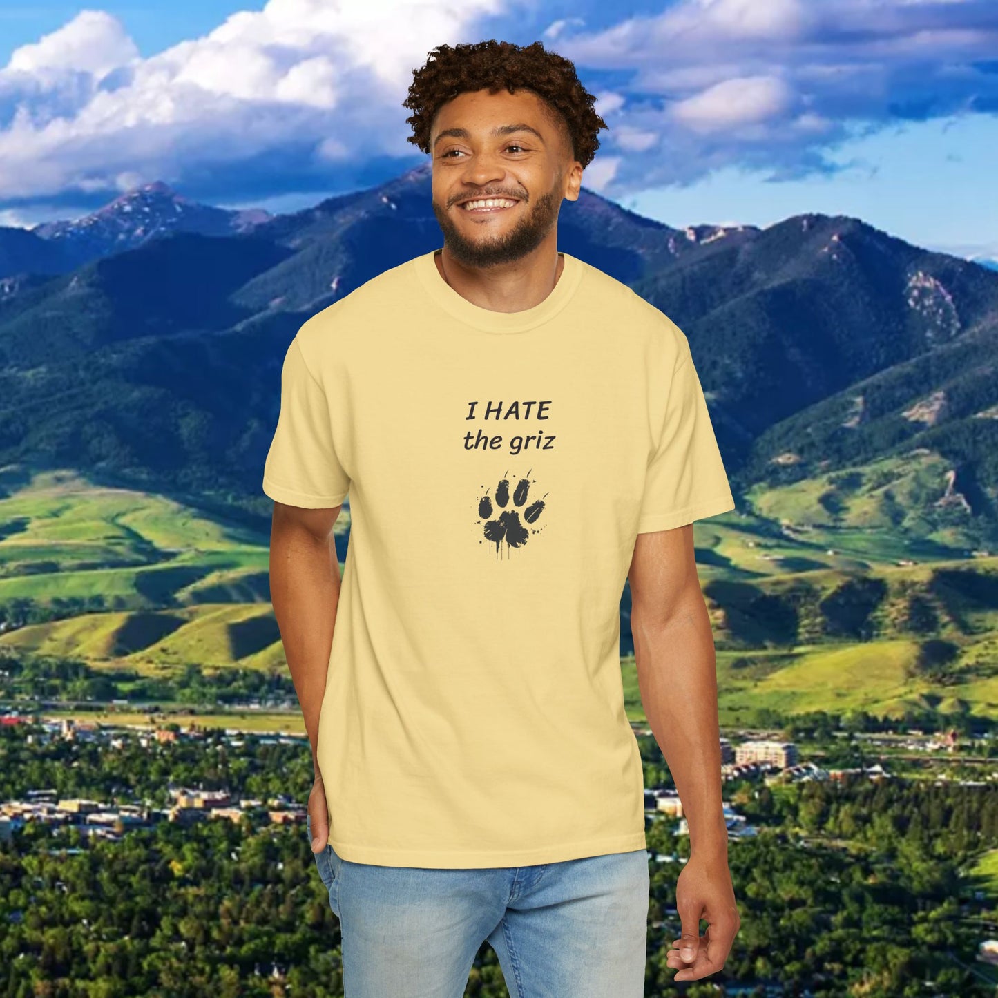 Unisex Garment-Dyed T-Shirt, I HATE the grizzlies, Bobcat Tee, Gift for Cat Fans, Casual Wear, Gameday Shirt