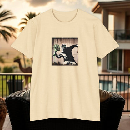 Wing Man Banksy Inspired Streetwear T-Shirt - Unisex Graphic Tee, Casual Wear, Unique Gift, Everyday Style, Urban Vibe, Festival Outfit