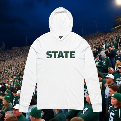 Unisex Hooded Long Sleeve Tee - Perfect for Game Day, Cheer Spiritwear, Personalized Gift, College Apparel, State Fans