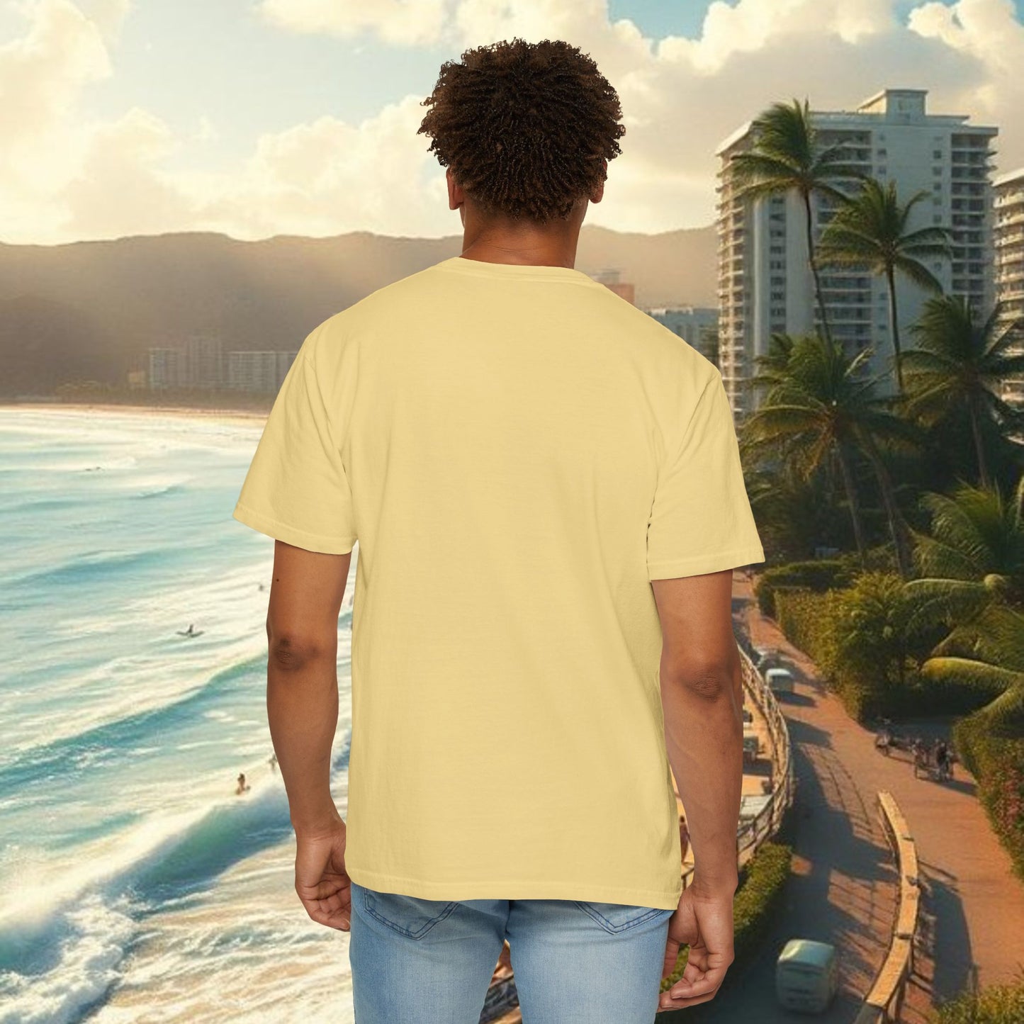Vibrant Beach Vibes Unisex T-Shirt - Music & Paradise Design