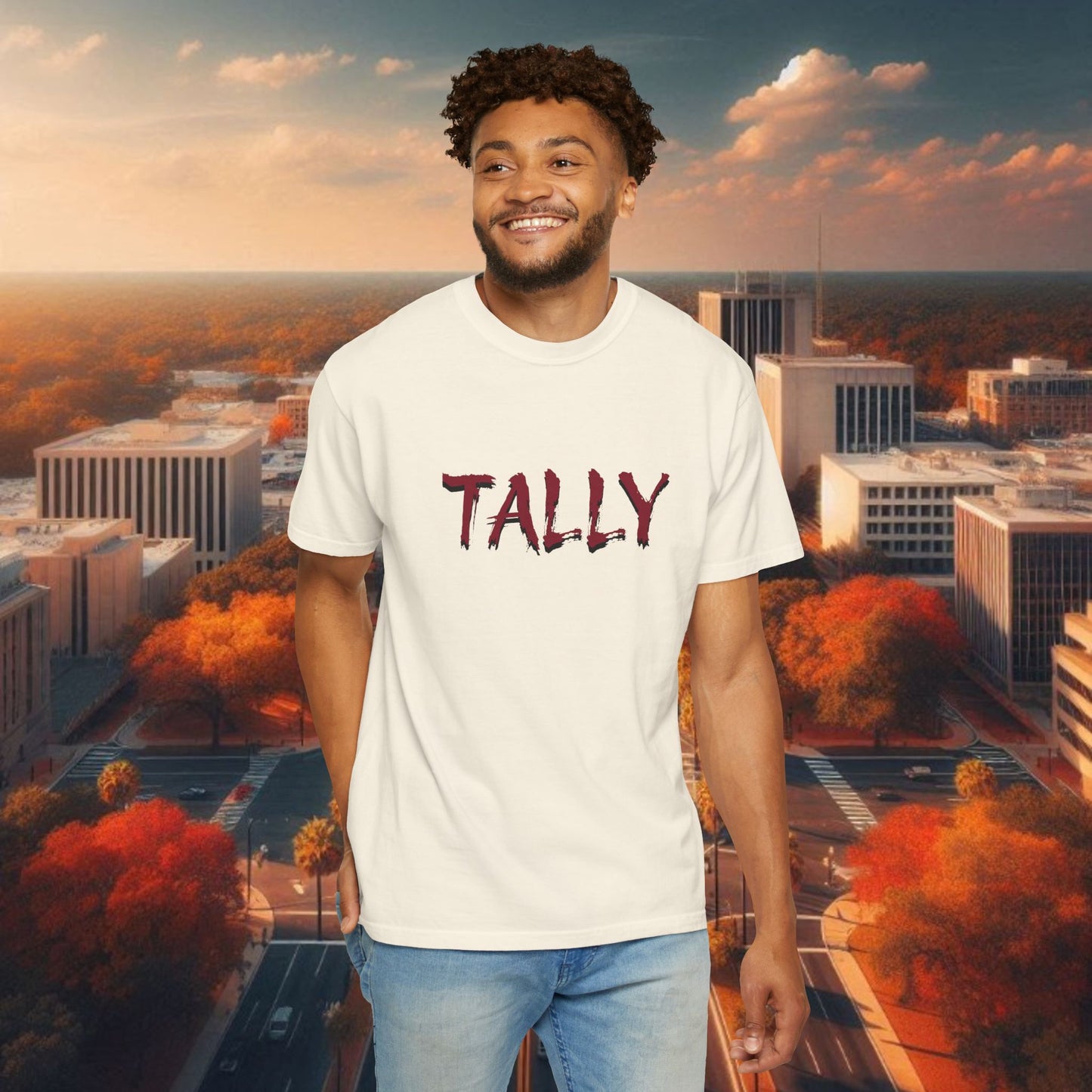 T-Shirt with 'TALLY' Print, Perfect for Game Day, Festival Wear, Casual Outings, and Sporting Events