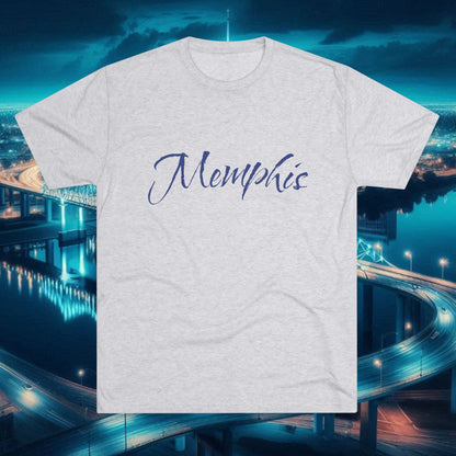 Memphis Script Tee — City Name Graphic T-Shirt, Tri-Blend Ultra Comfort, Perfect for a Night out or Gameday.