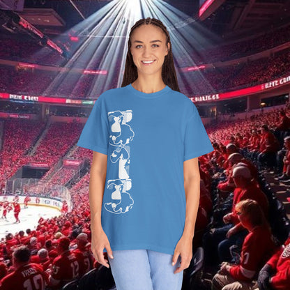 Detroit T-Shirt — Vertical Mascot Graphic with 'Detroit' Script