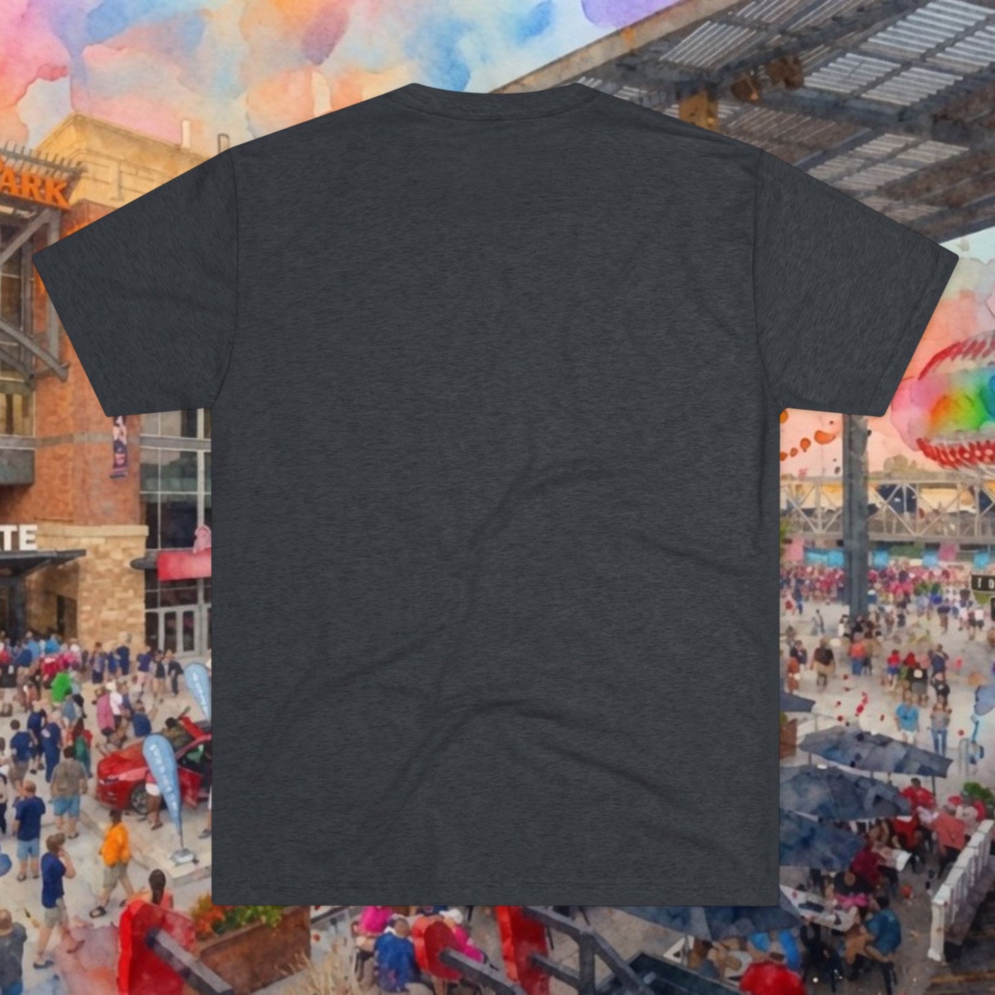 Atlanta Script Tee — Red Diagonal City Name T-Shirt, Tri-Blend Super Soft Style T-Shirt, Perfect for Gameday or a Night Out